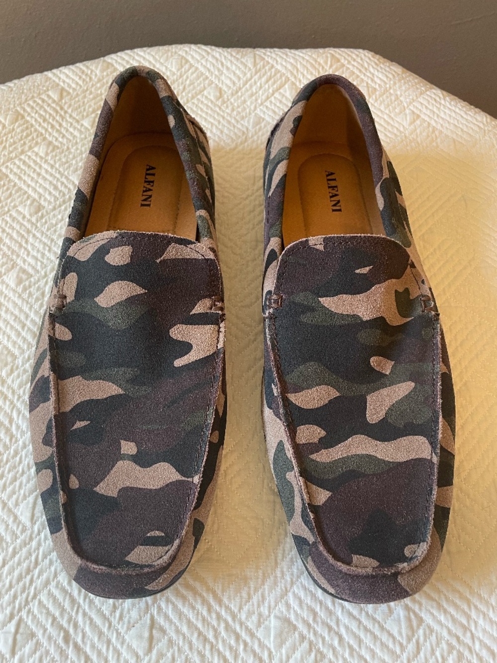 Alfani mens Bromley suede camo driving loafer shoes size 12M - Picture 2 of 13